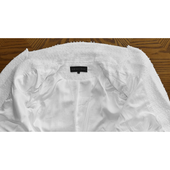 B0 Auth ENDLESS ROSE White Tweed Peak Lapel Single Button Blazer Size XS - Picture 6 of 9